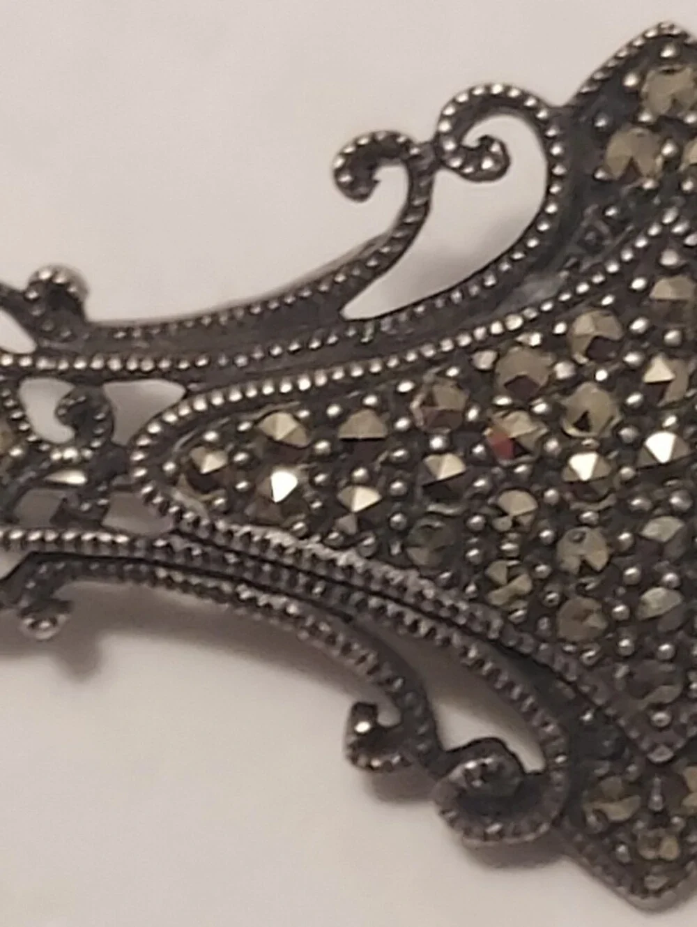 Vintage Sterling Silver - JUDITH JACK Signed Designer Marcasite Brooch Pin 925